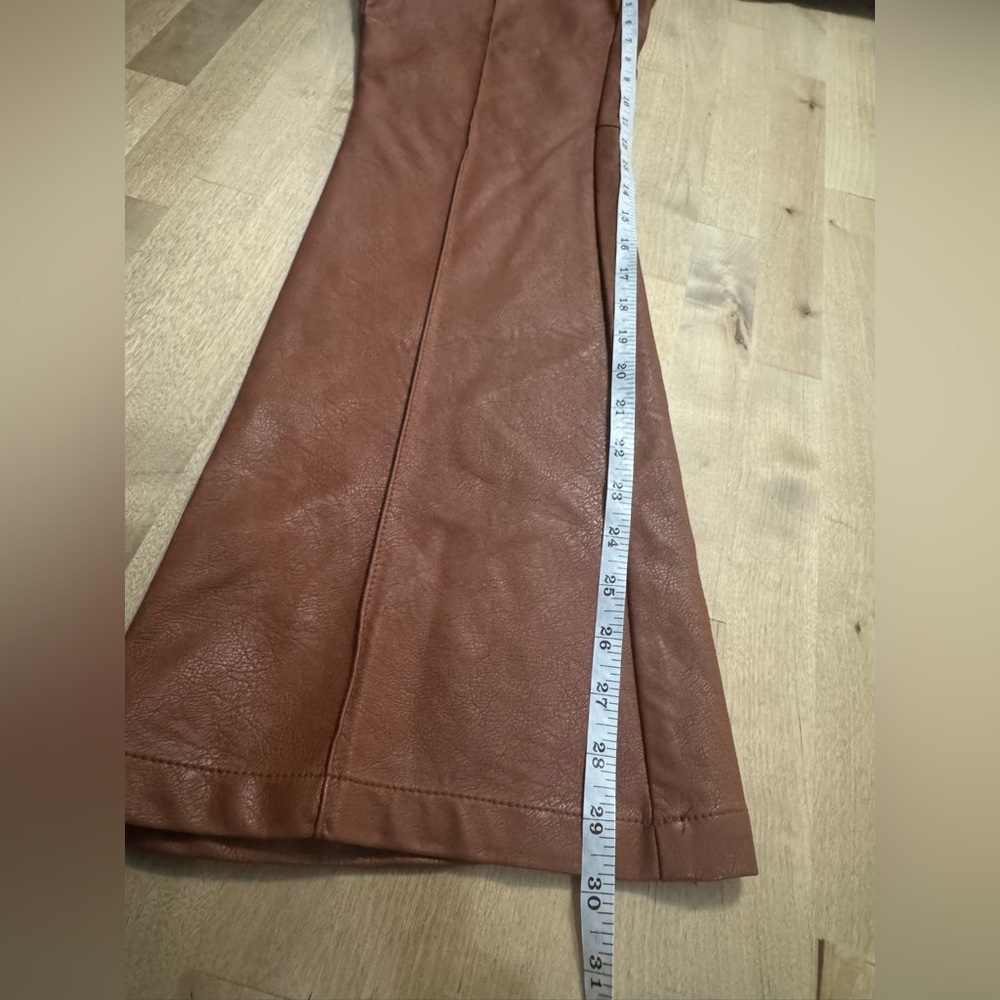 Urban Outfitters Tan Flare faux Leather Pants - Picture 12 of 12